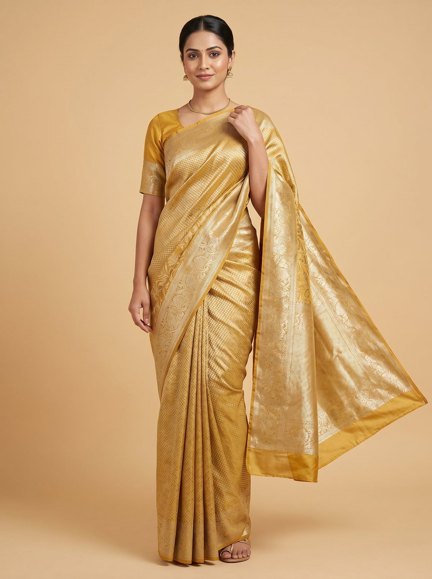 Golden Glamour Handloom Saree
