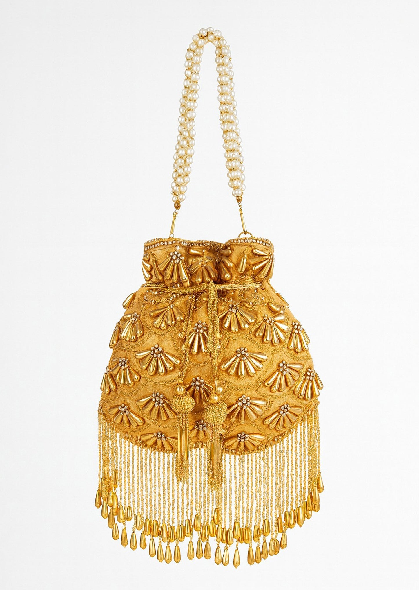 Golden Heritage Beaded Potli Bag
