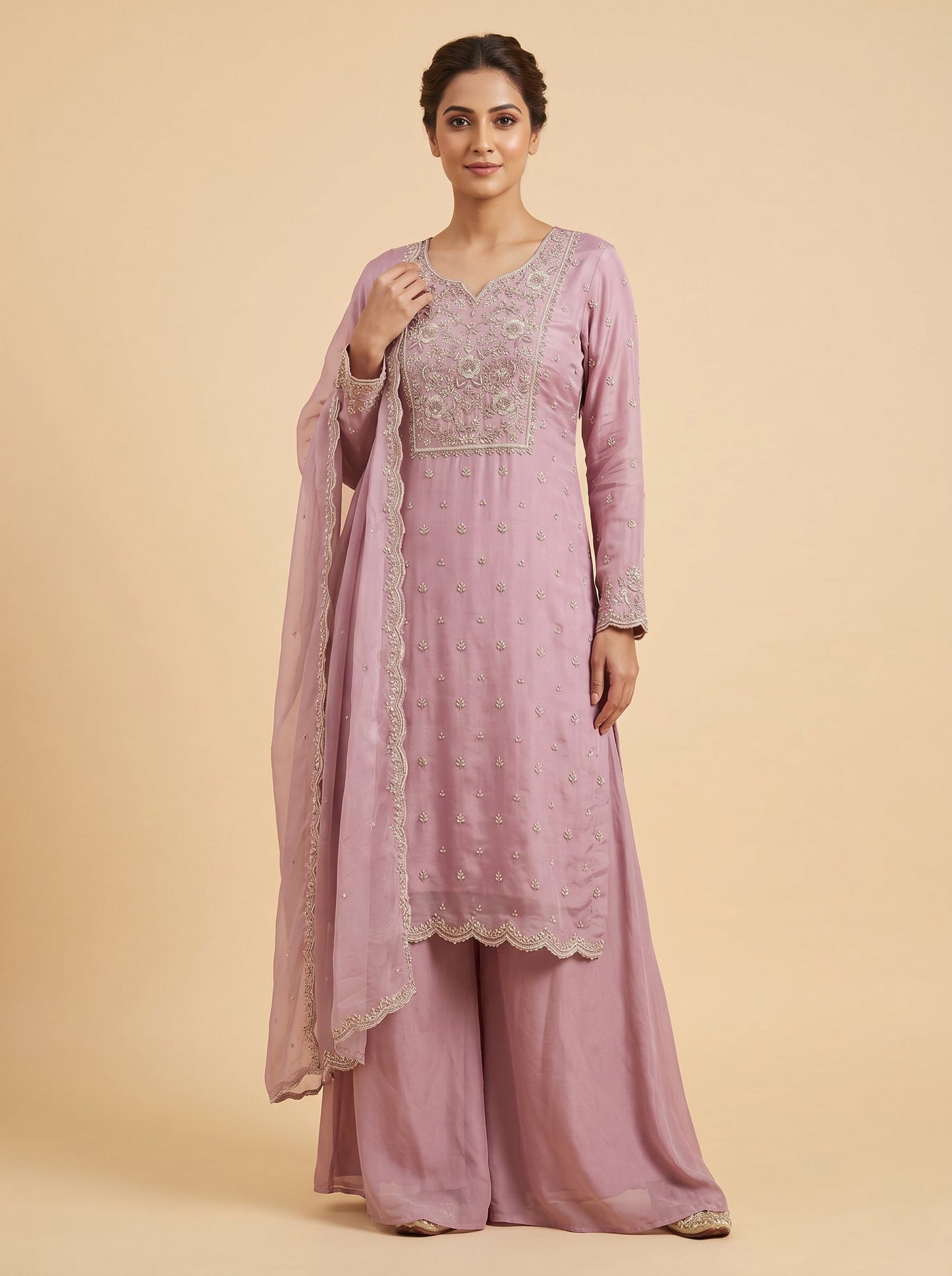 Golden Ray Yellow Palazzo Set