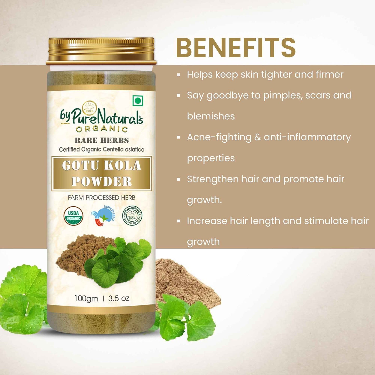 byPureNaturals Organic Gotu Kola Powder