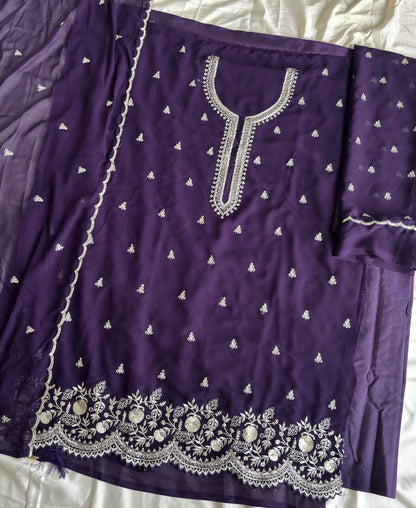 KC Bollywood Style Purple Georgette Suit For Women