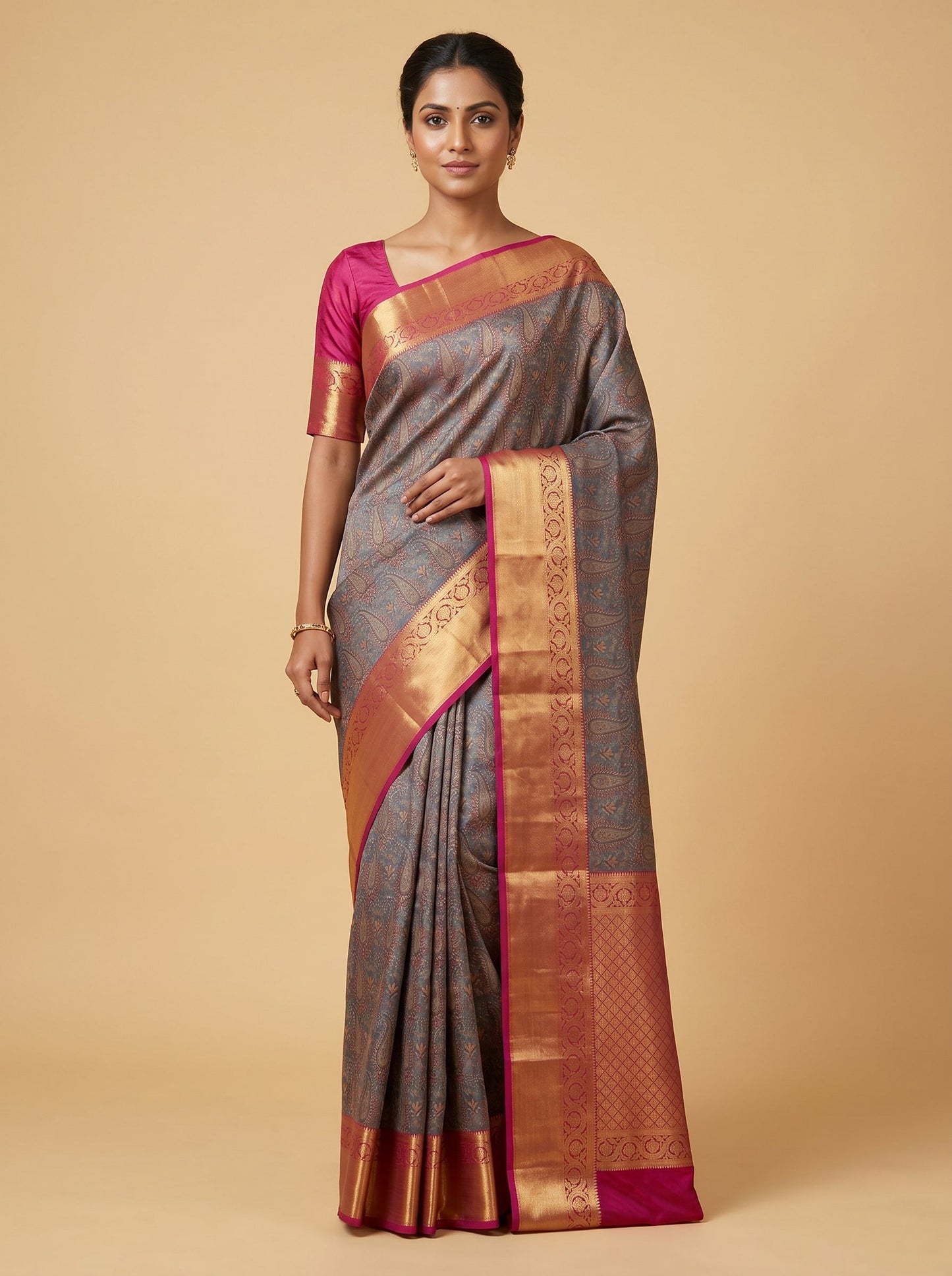 Graphite Grey Glow Saree
