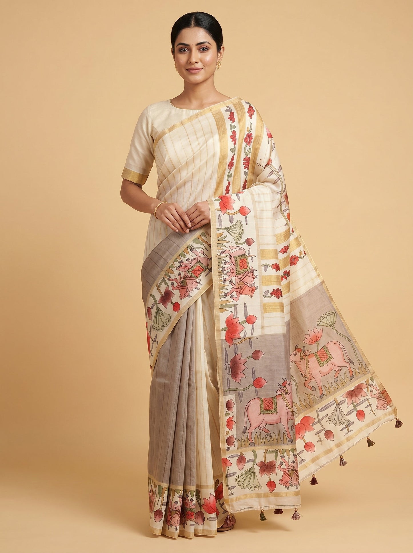 Graphite Pencil Elegance Saree