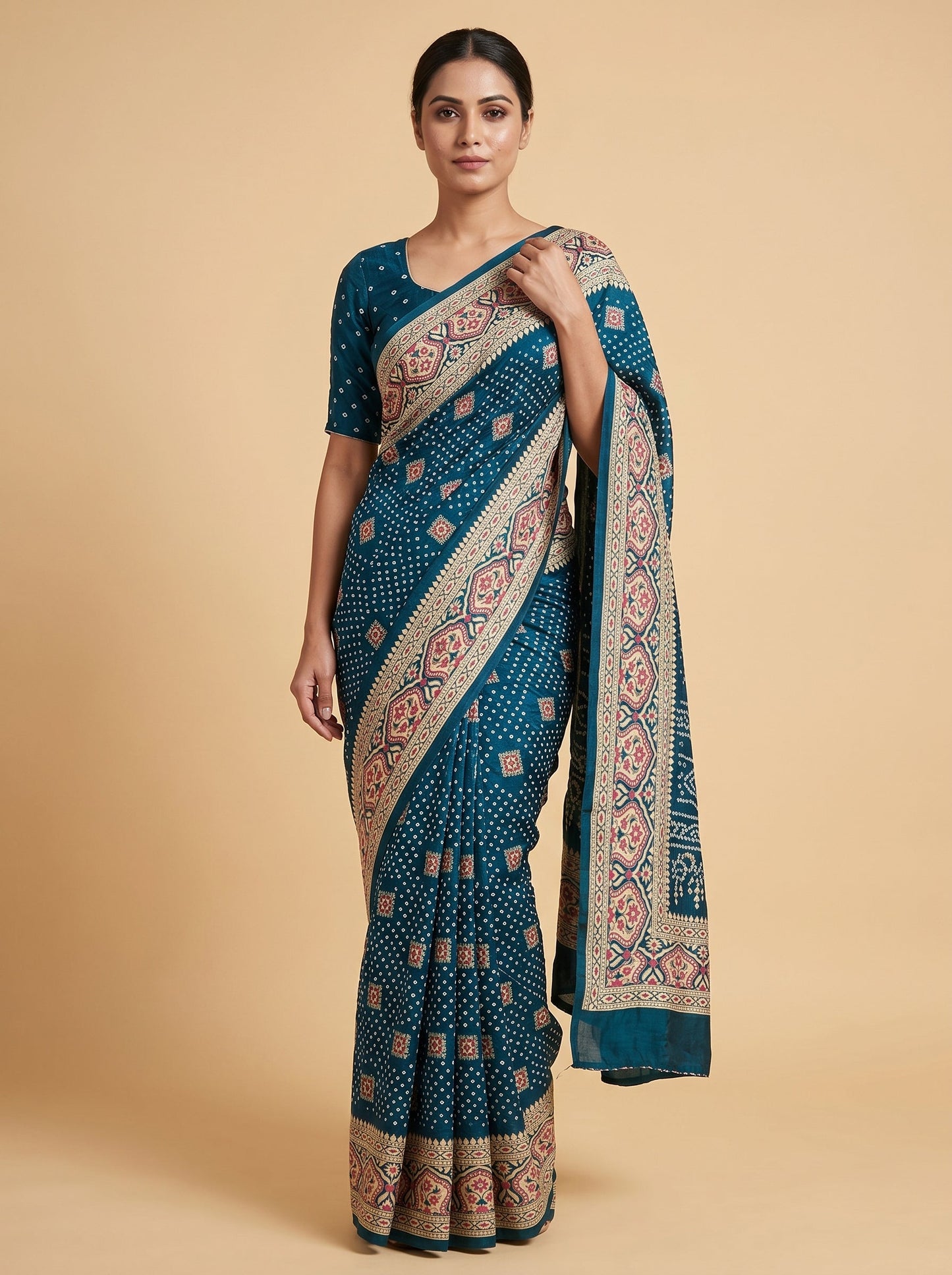 Green Bandhani Saree with Fresh Appeal