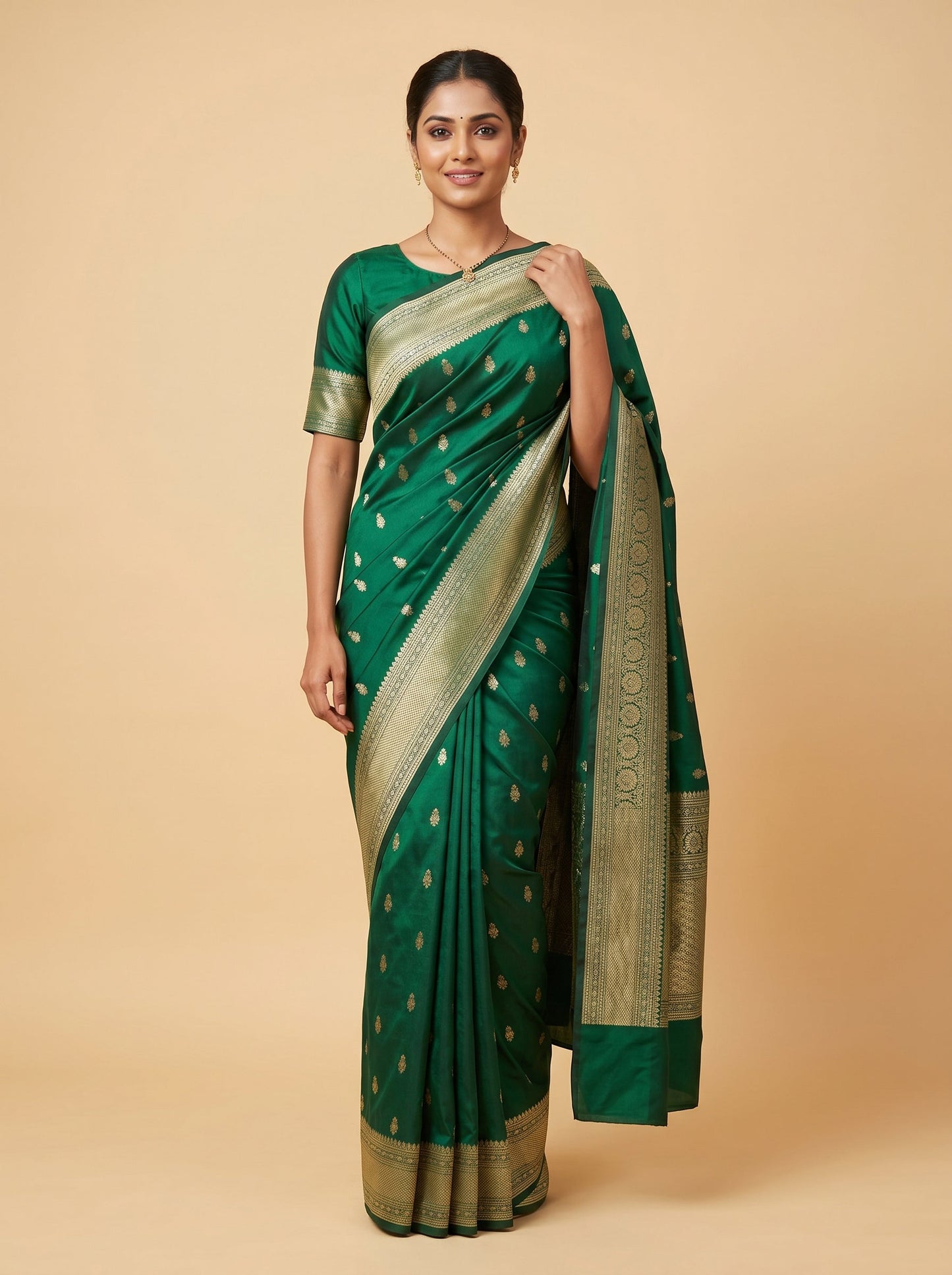 Green Crisp Accented Saree