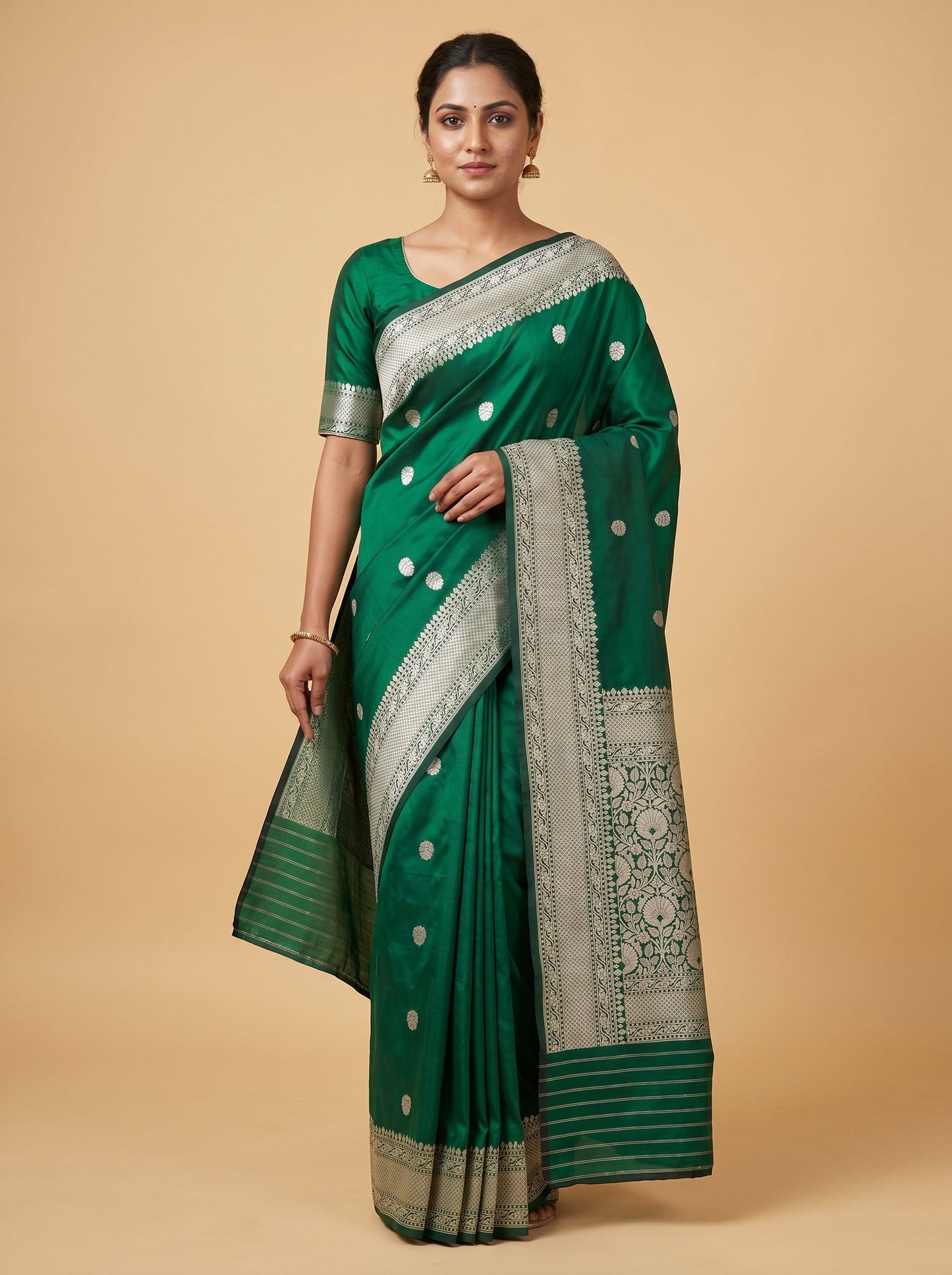 Green Crisp Tone Handloom Saree