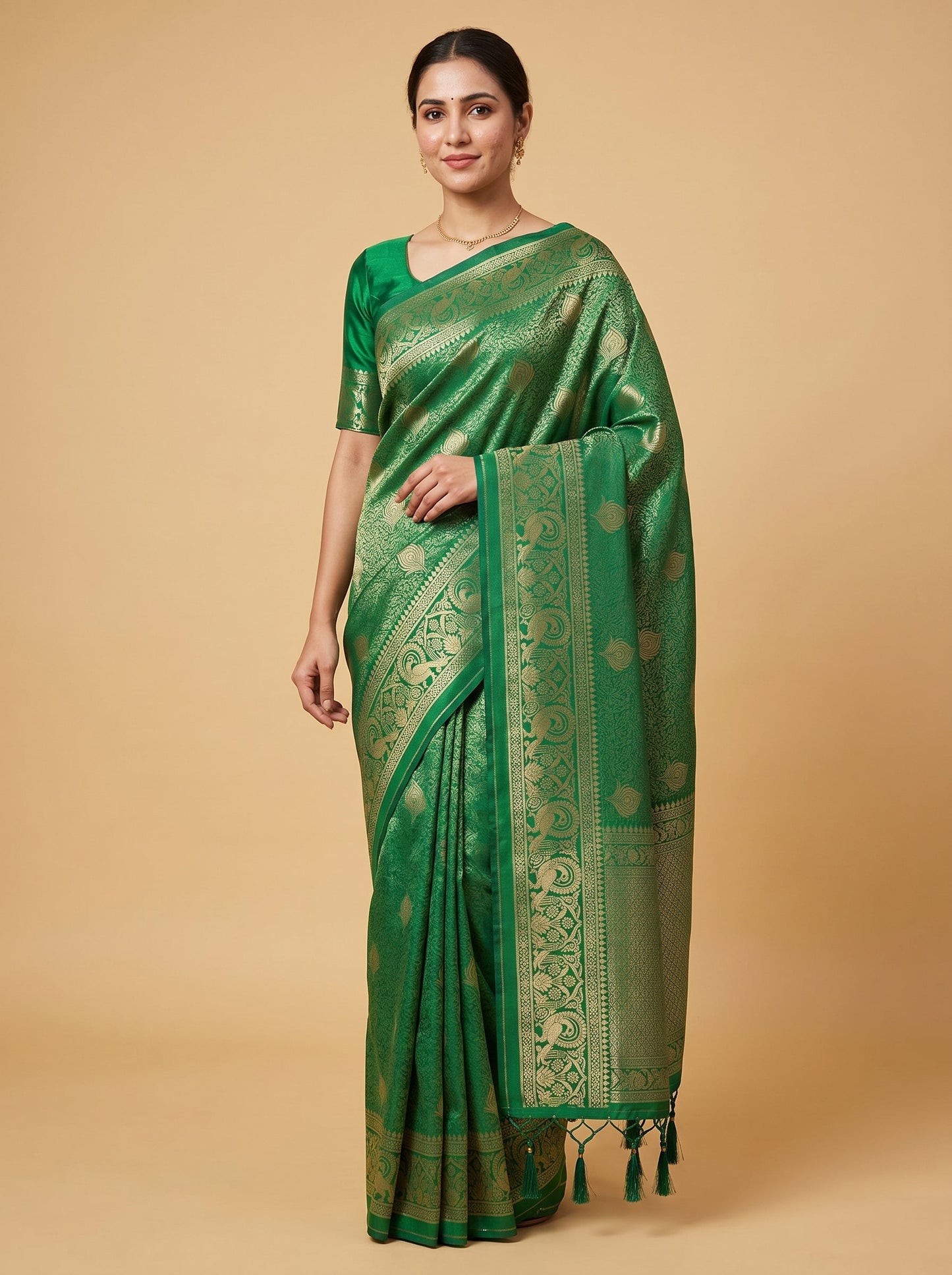 Green Deep Weave Handloom Saree
