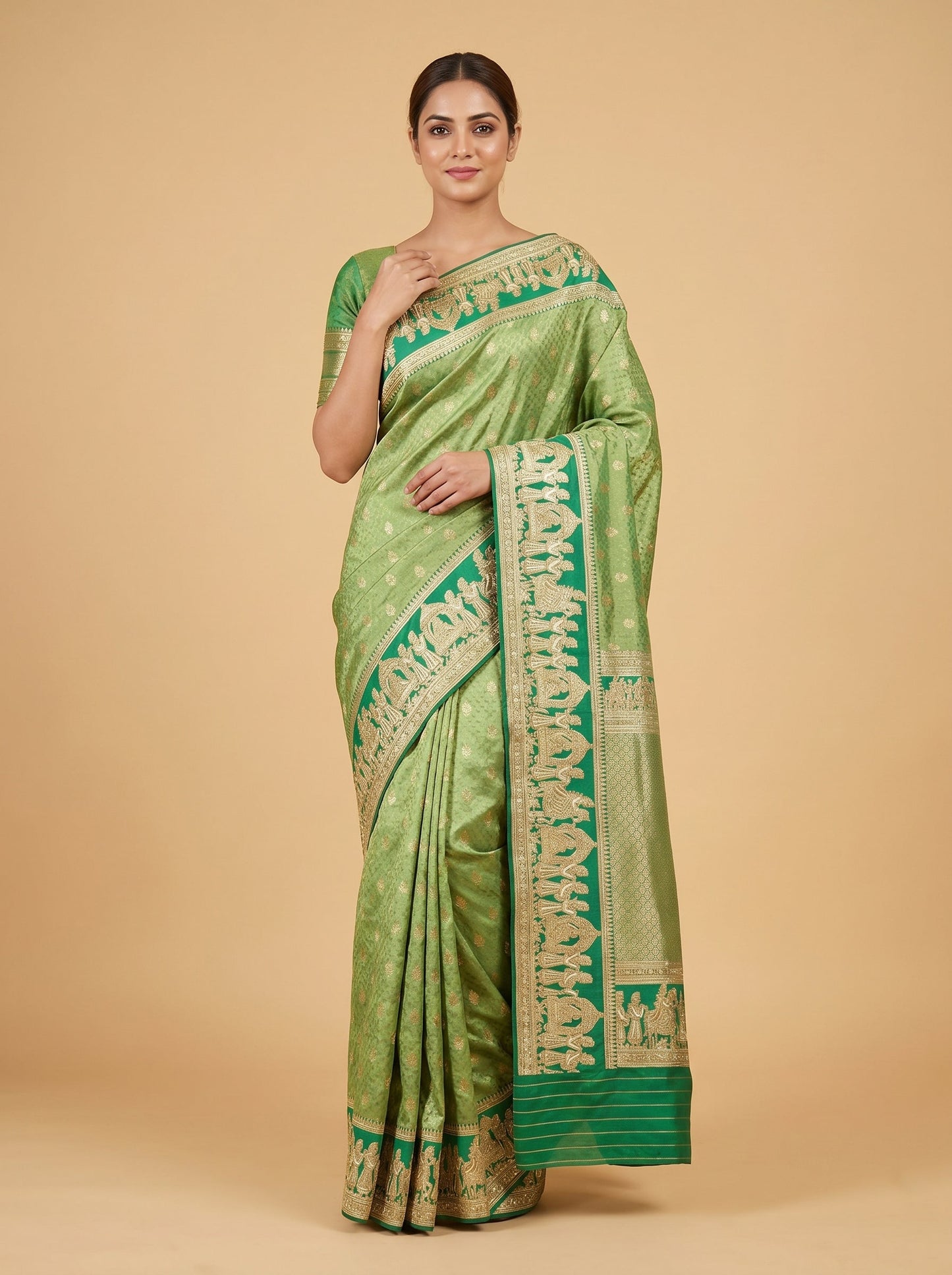Green Elegant Detailing Saree
