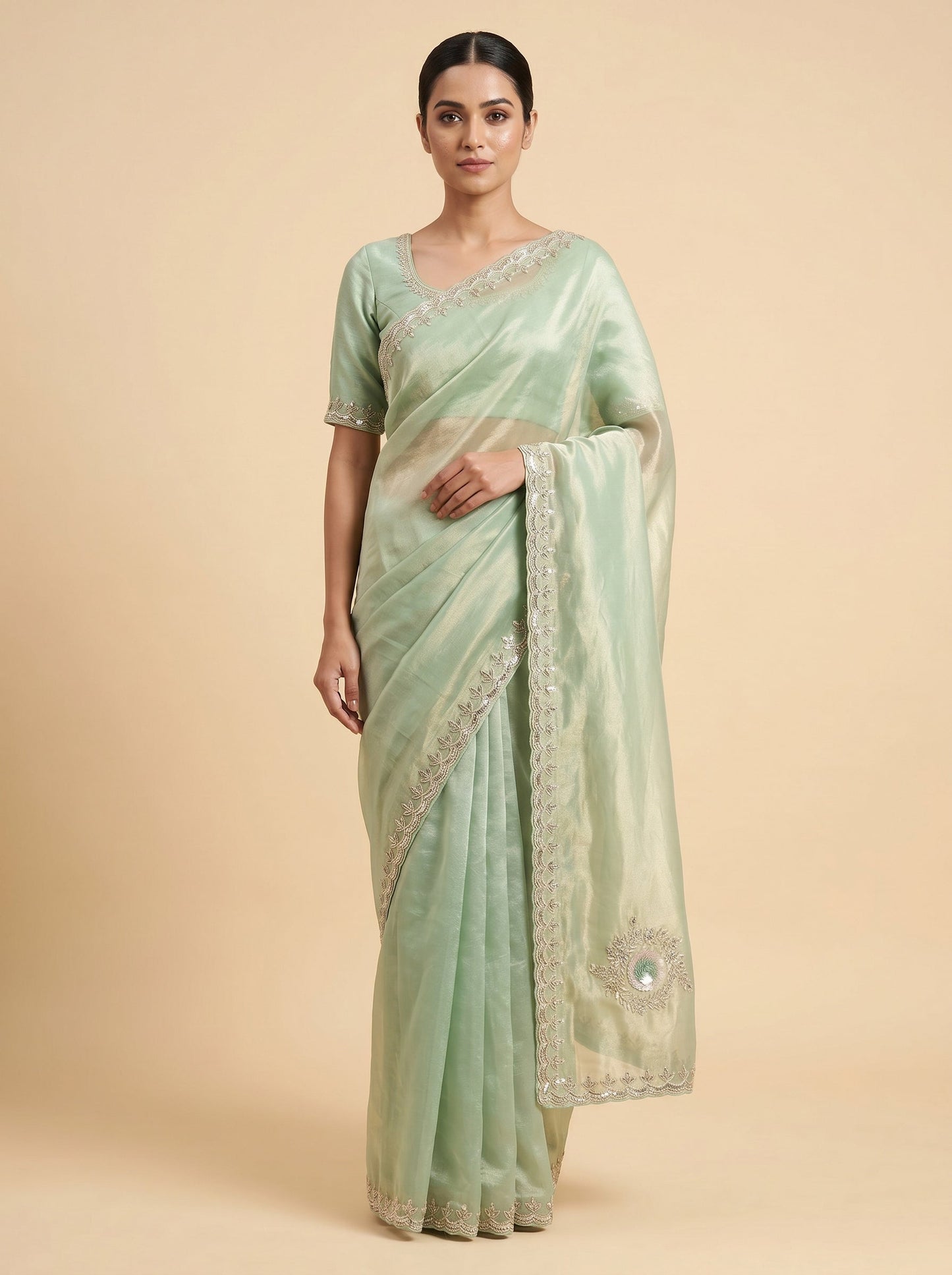 Midnight Blue Nocturnal Handloom Saree