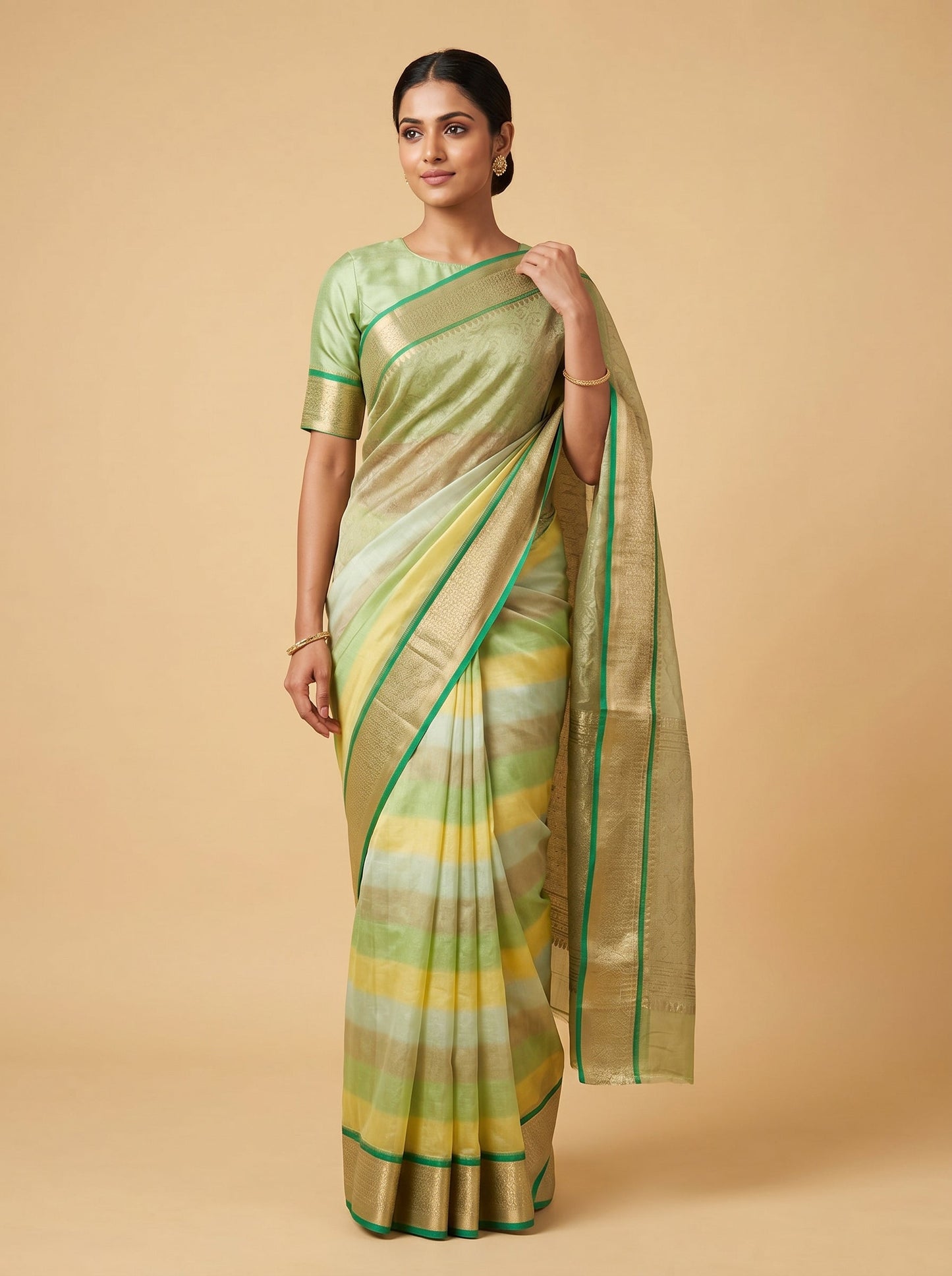 Green Ethnic Handloom Saree