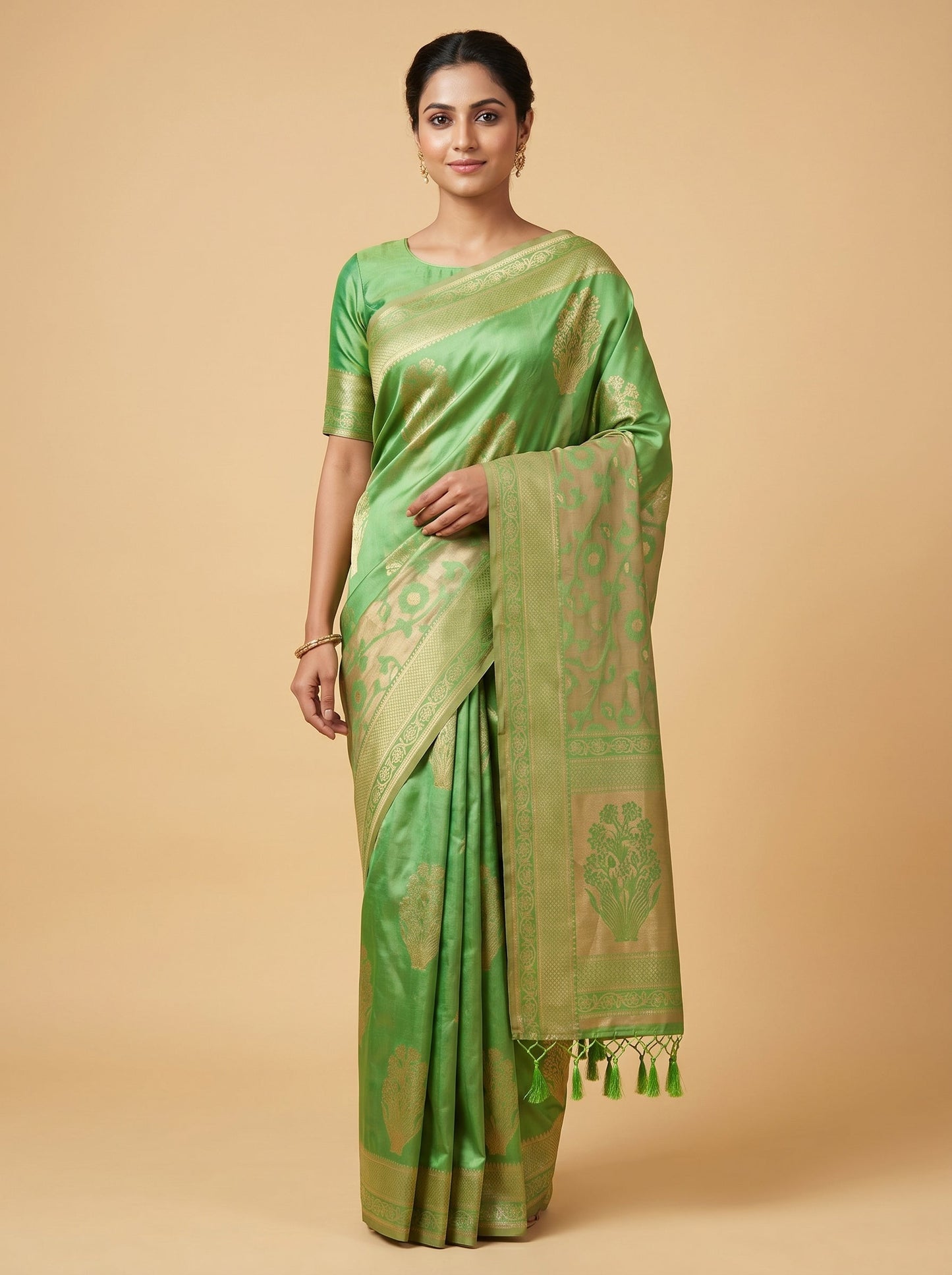 Green Fresh Field Handloom Saree