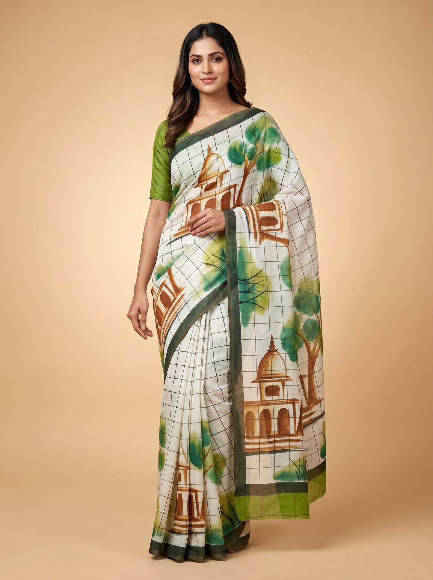 Green Handloom Saree with Timeless Loom