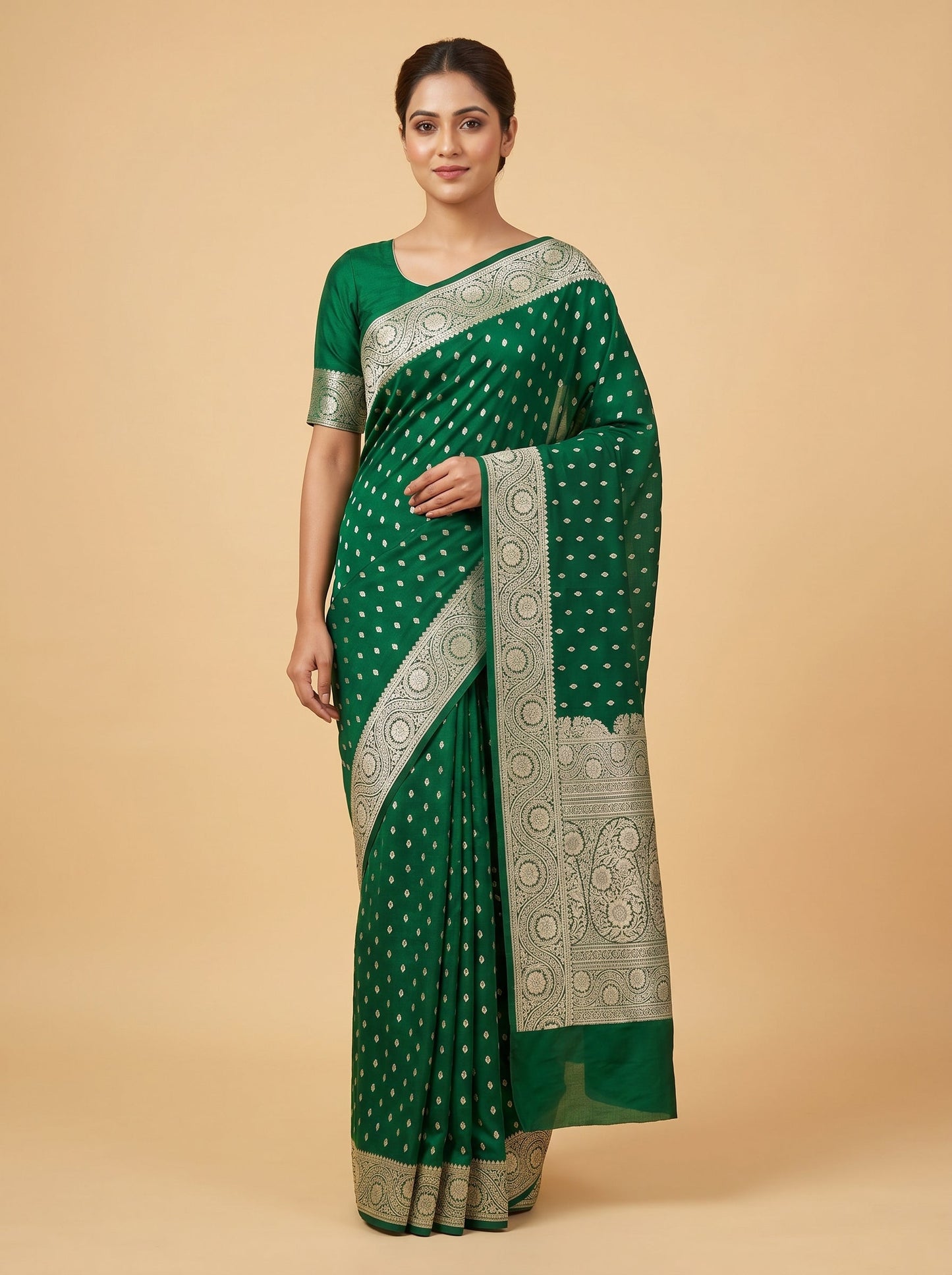 Green Lively Flow Handloom Saree