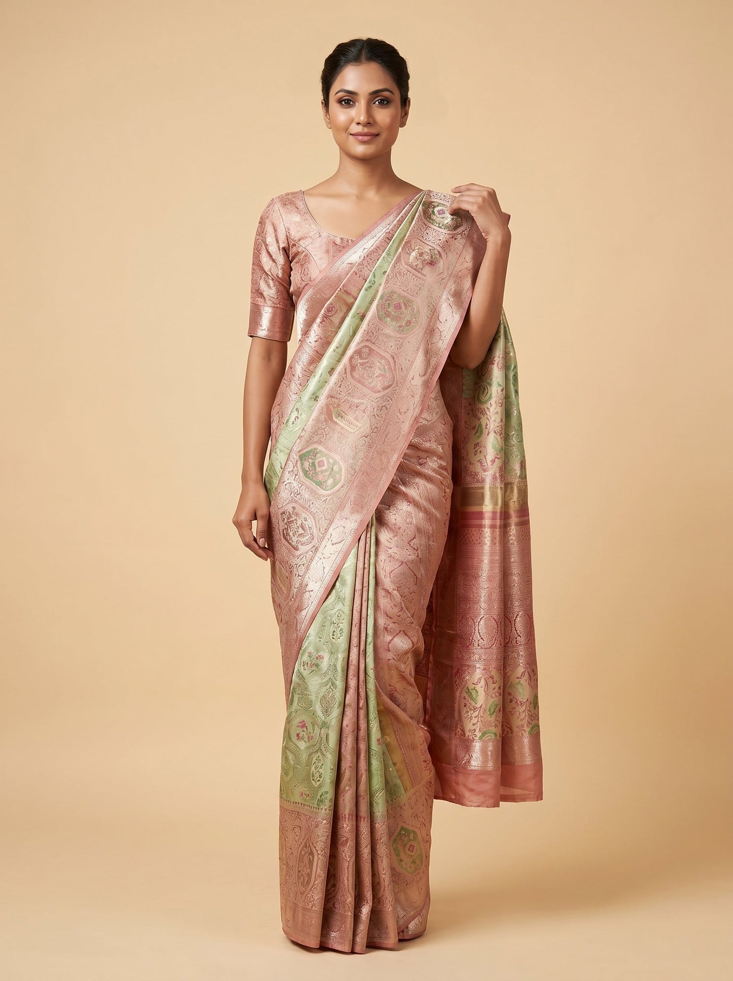 Green Lively Shade Handloom Saree