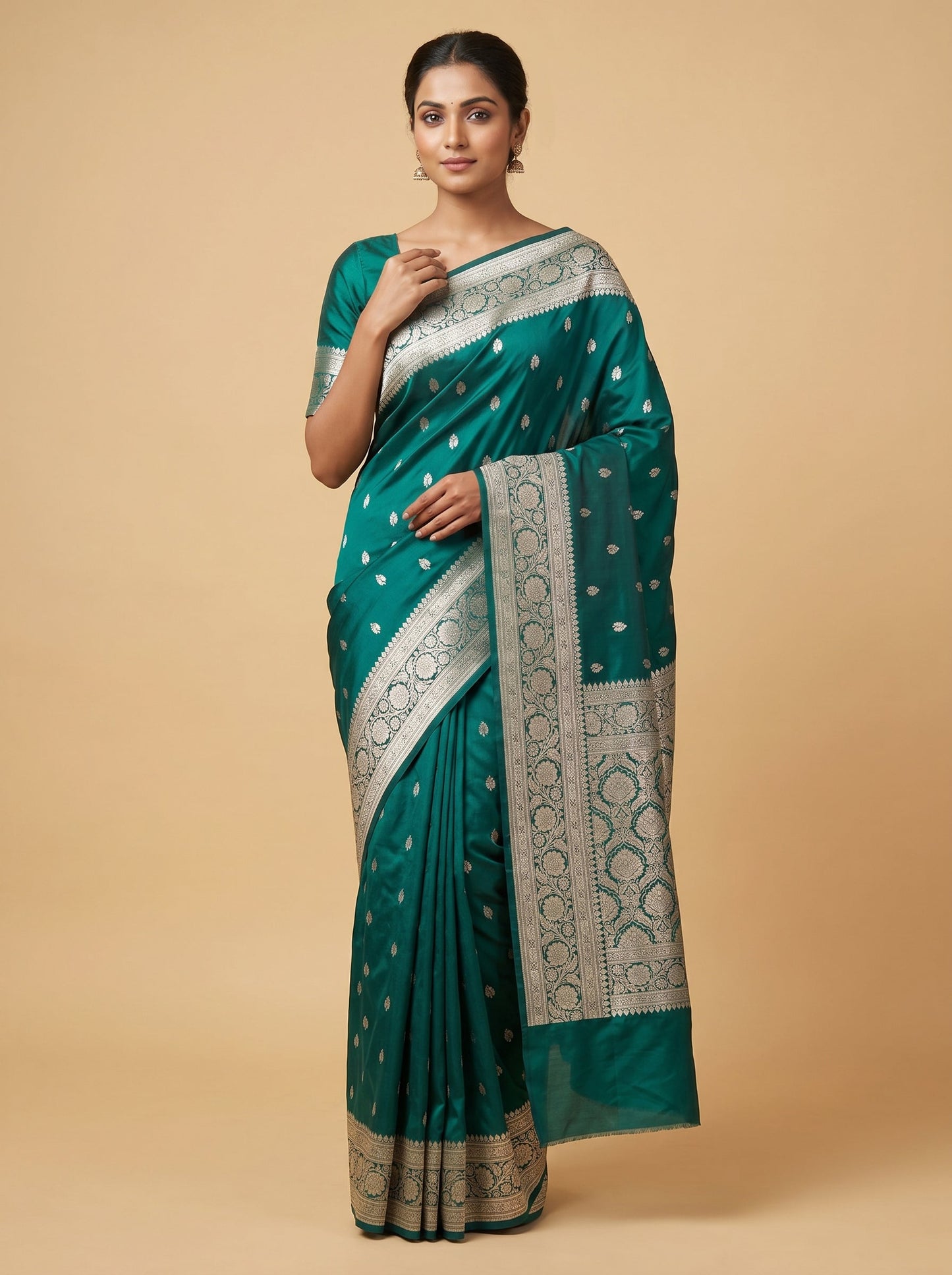 Green Natural Aura Handloom Saree