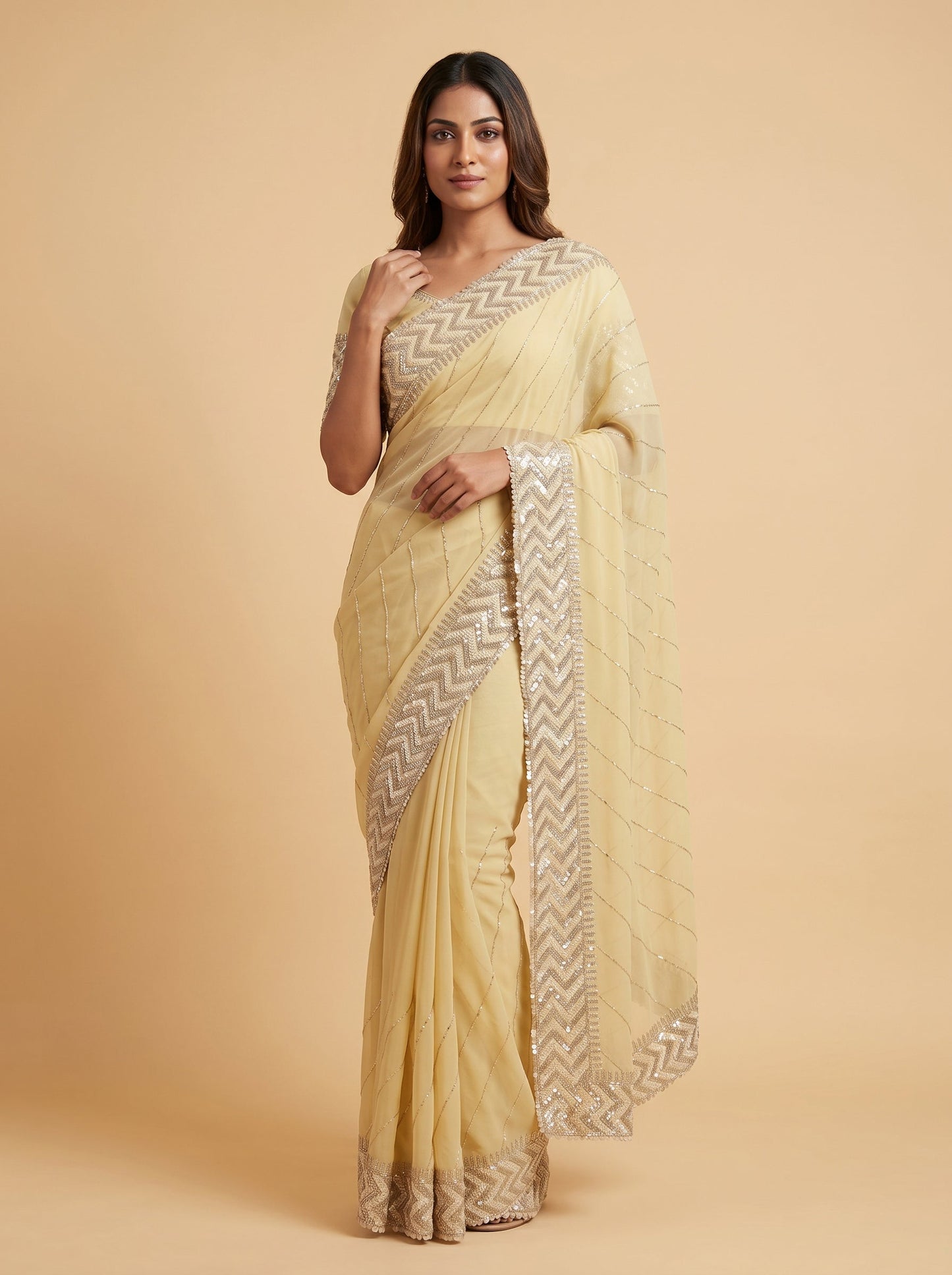 Green Natural Glow Handloom Saree