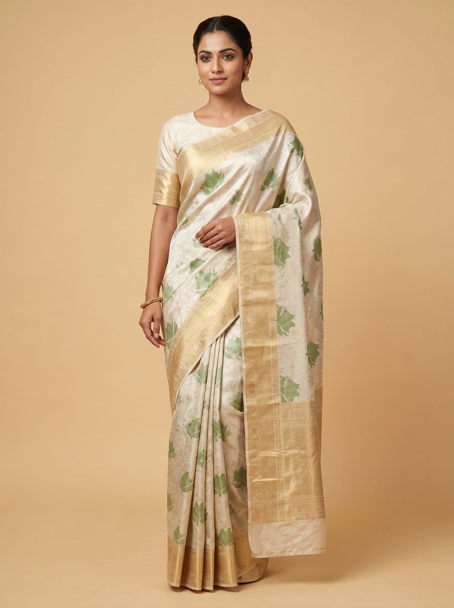 Green Organic Sheen Handloom Saree