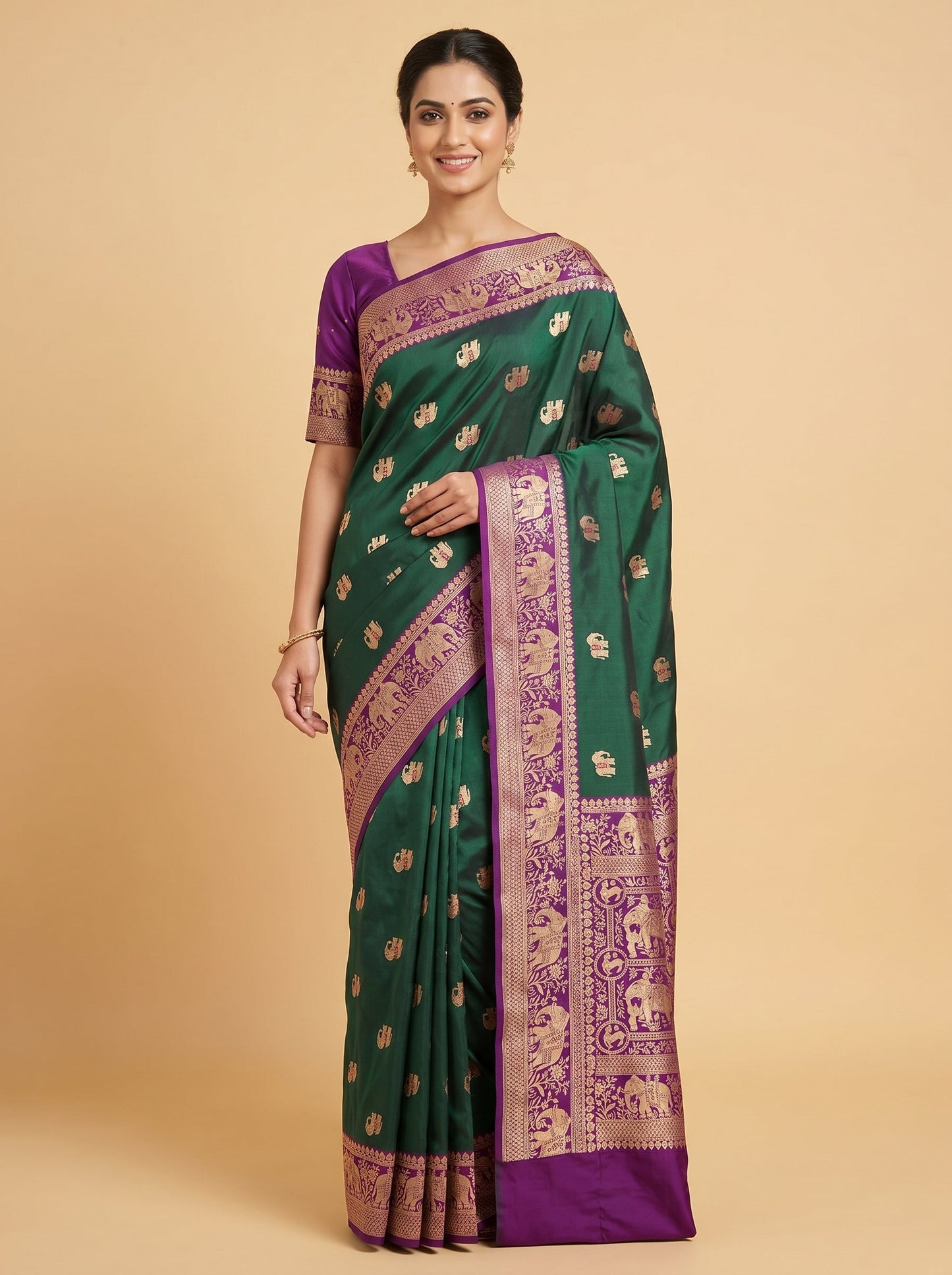 Green Soft Weave Handloom Saree