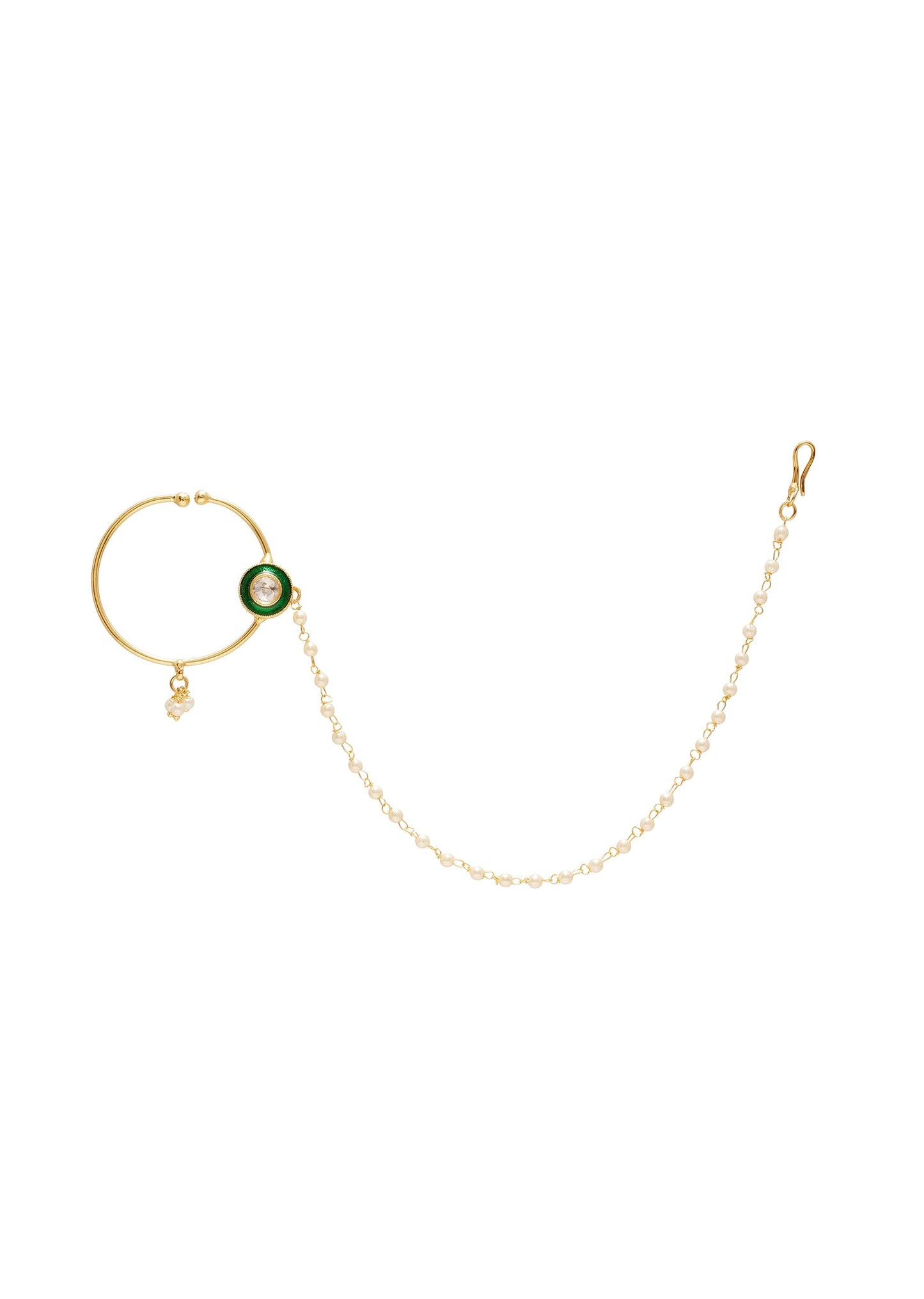 Green Stone Nose Ring