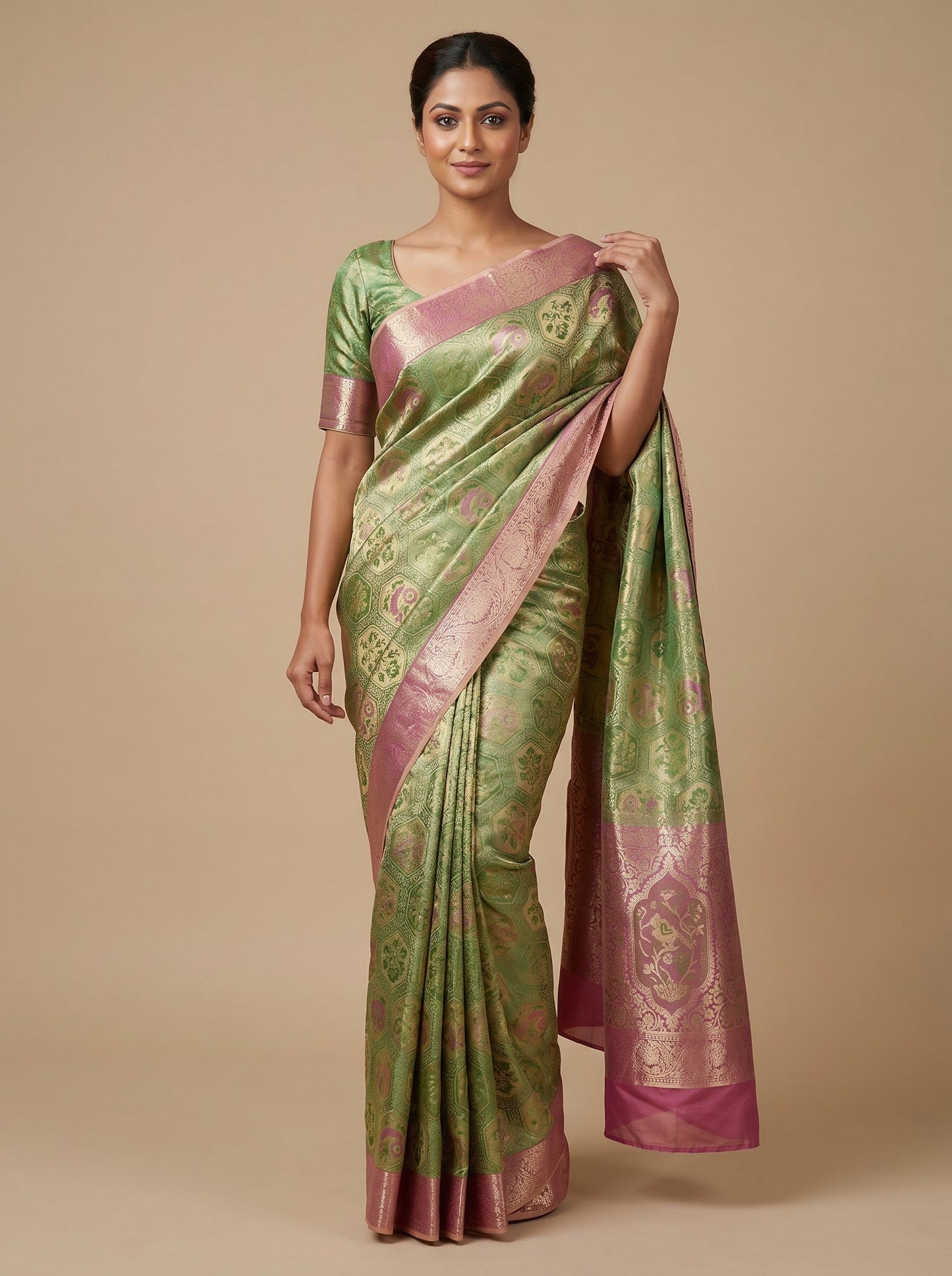 Green Verdant Thread Handloom Saree