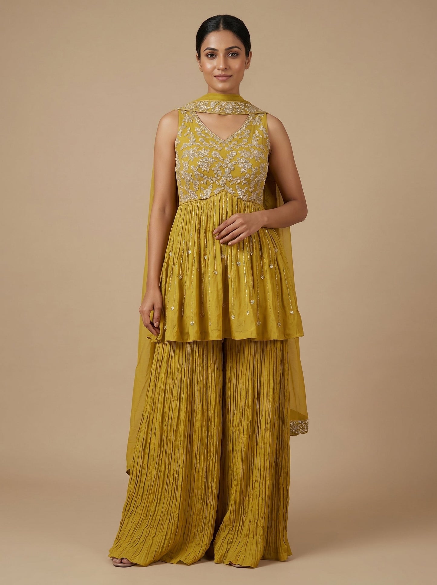 Green Vine Peplum Set