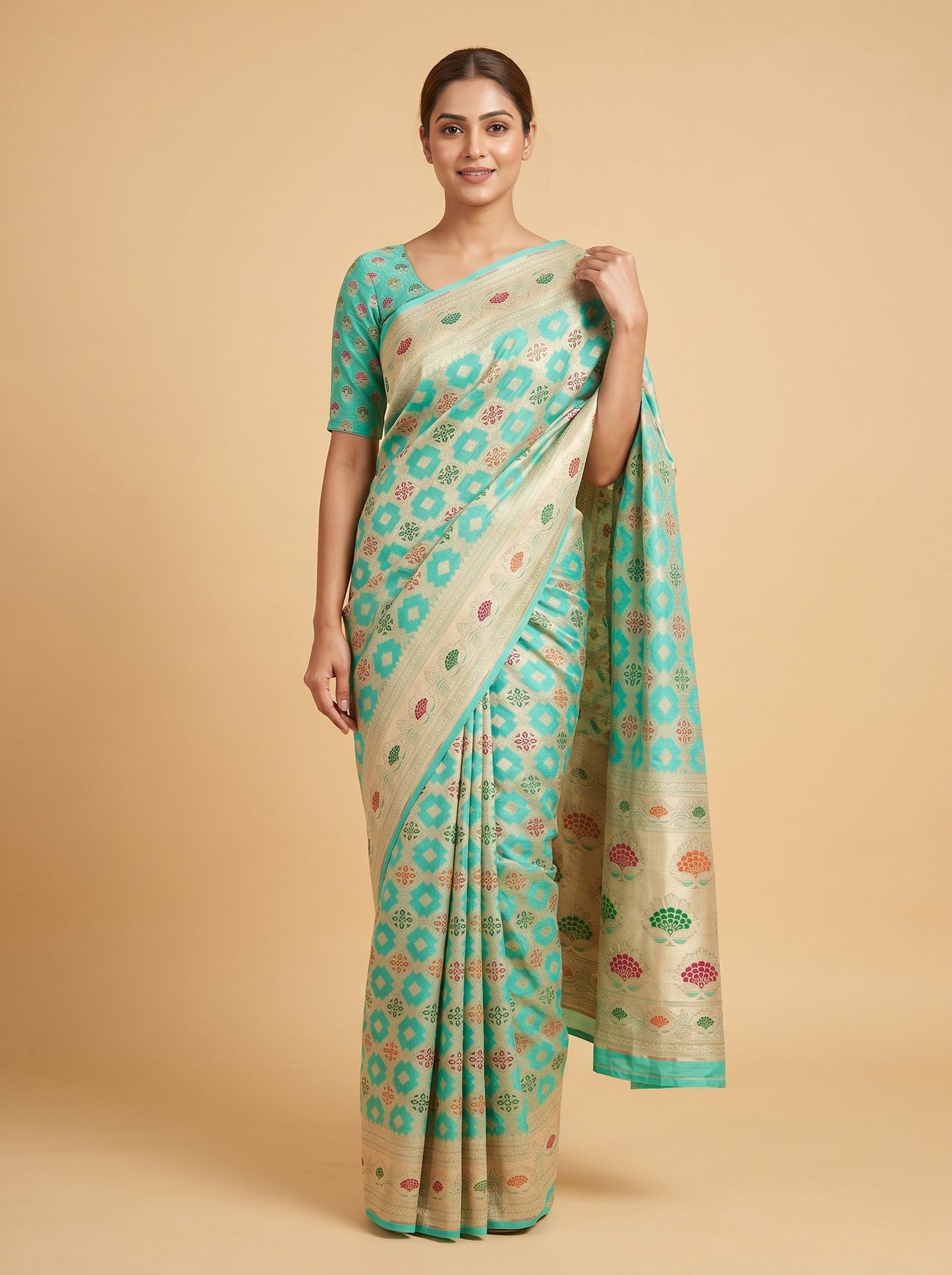 Green Woven Saree