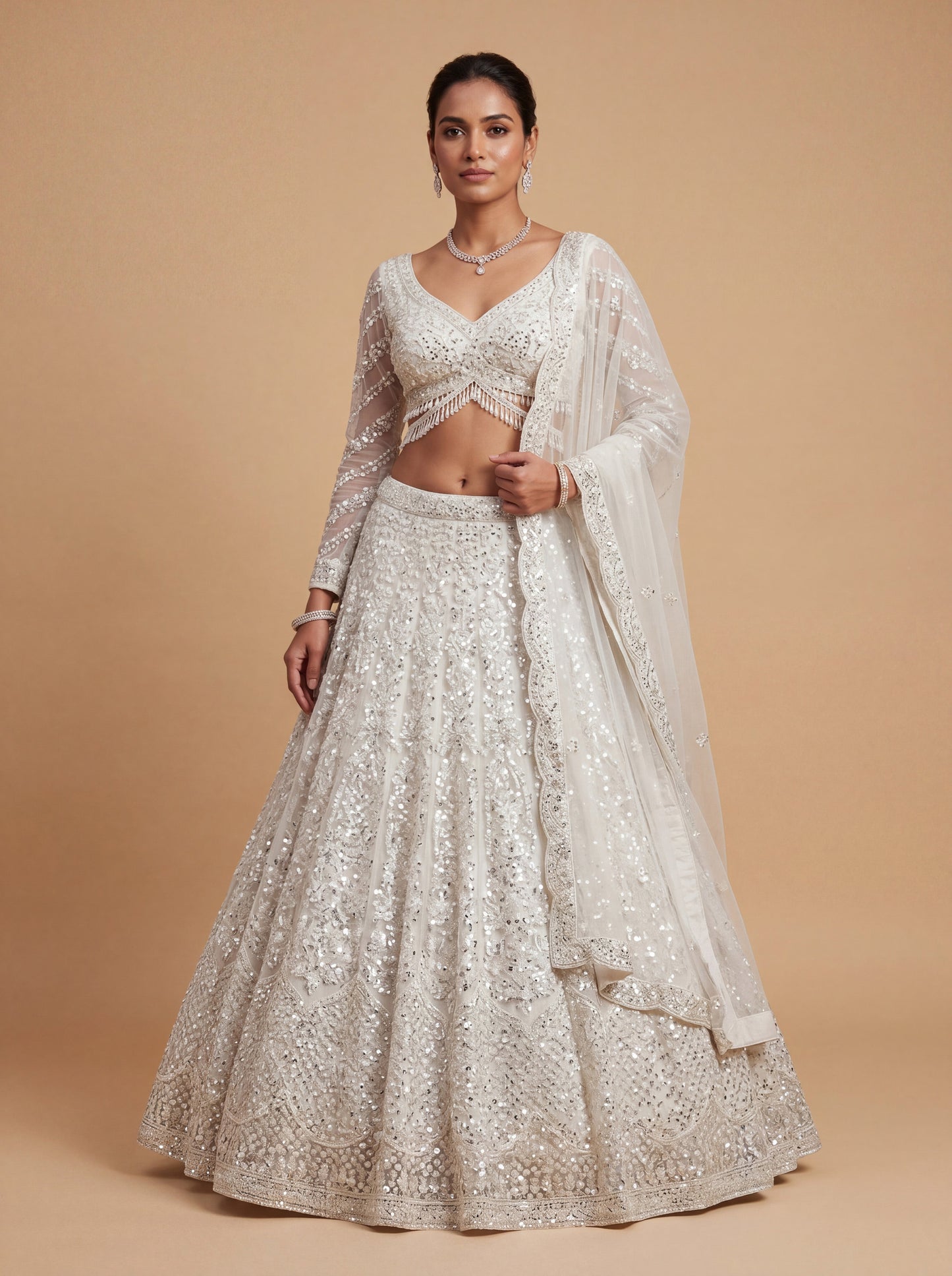 Grey Bridal Contemporary Subtle Glam Lehenga