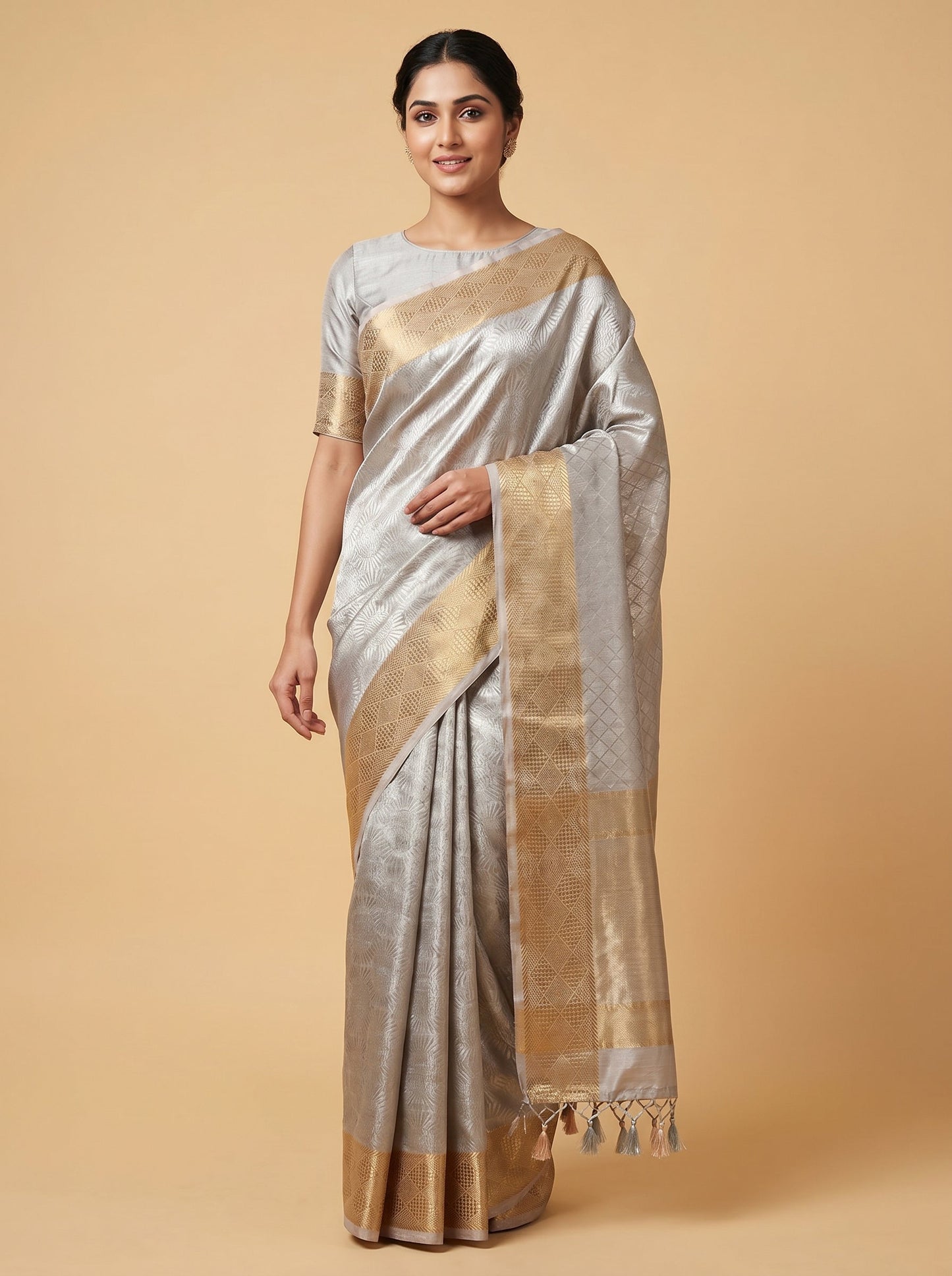 Grey Contemporary Handloom Saree