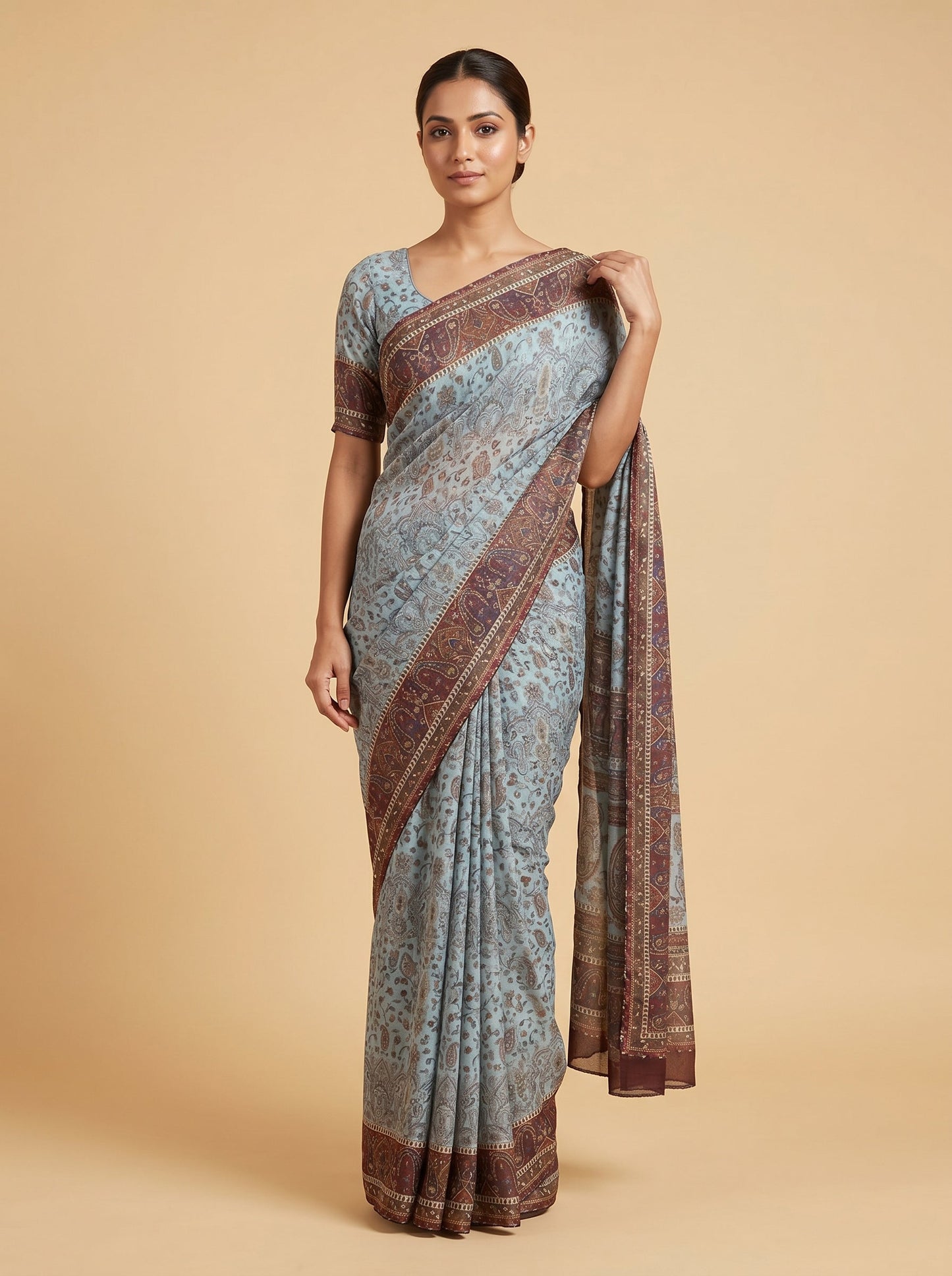 Grey Handloom Saree