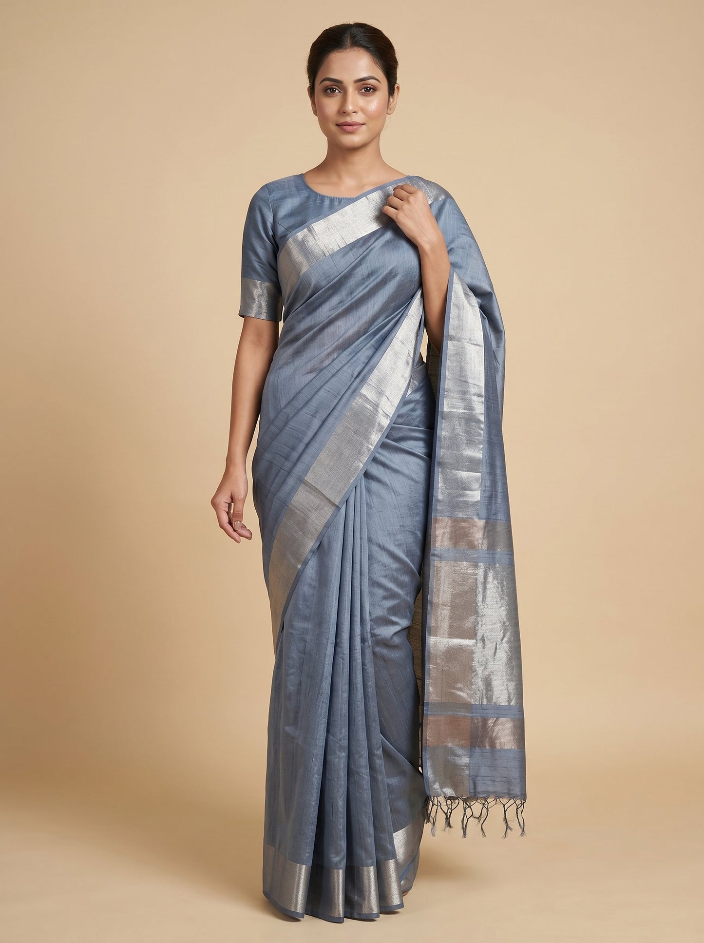 Grey Mist Handloom Saree