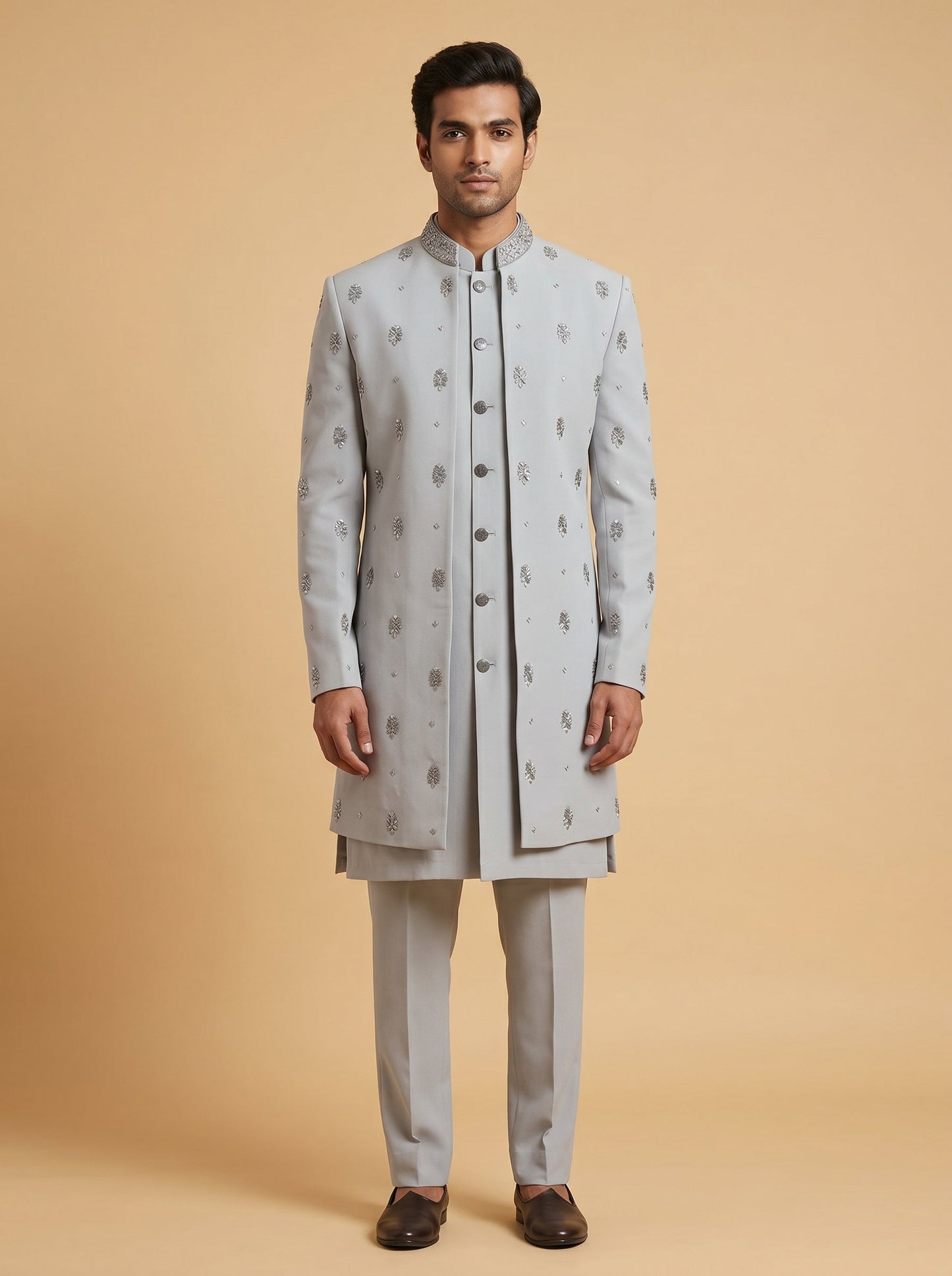 Grey Modern Indowestern