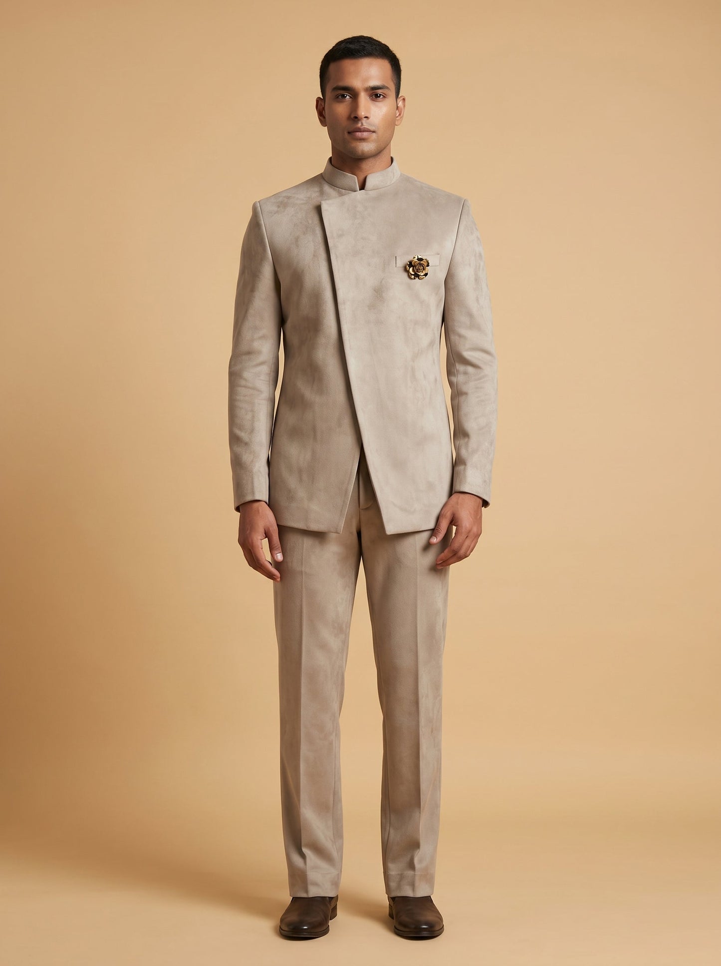 Grey Refined Jacket Kurta Set
