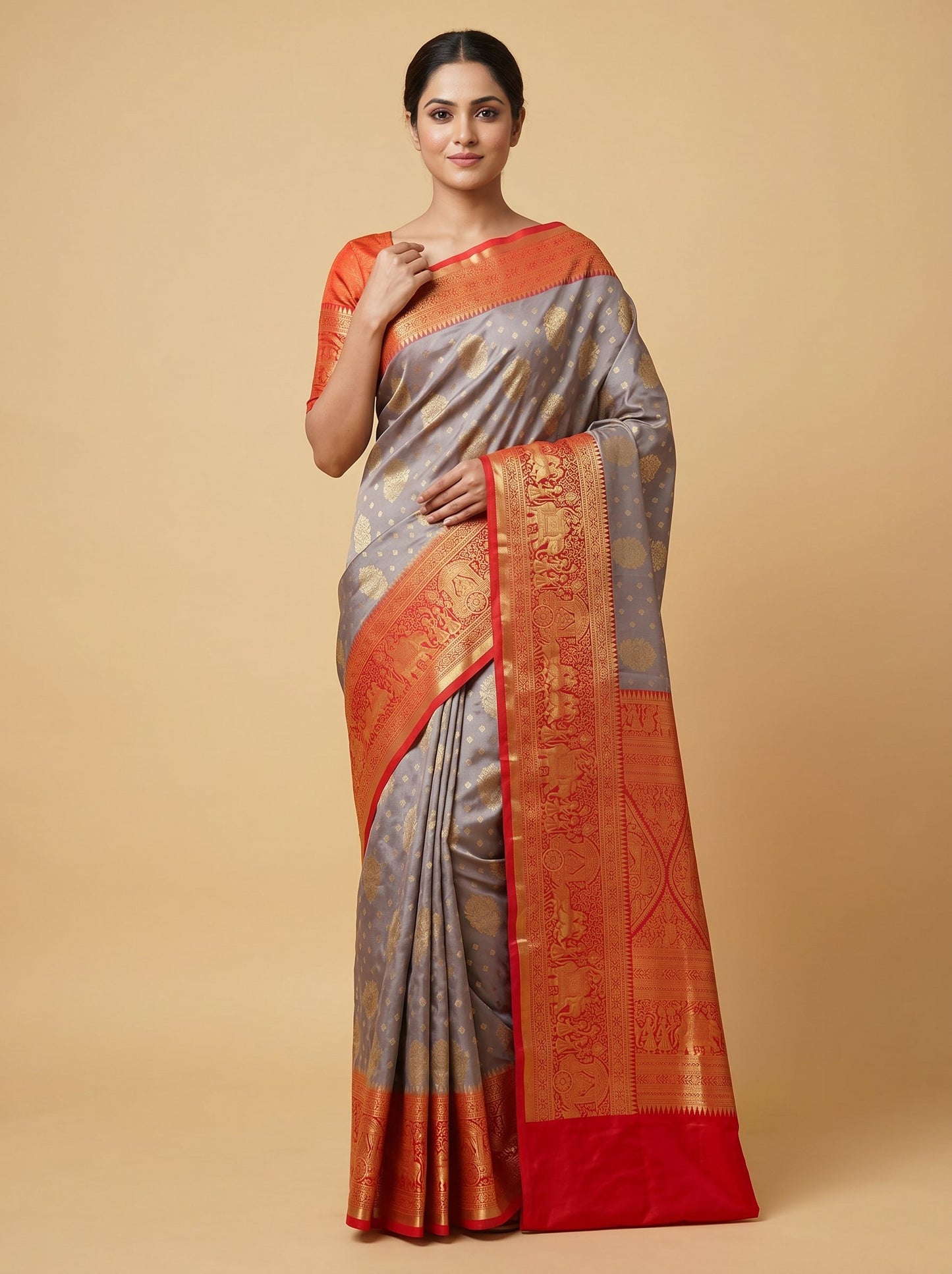 Grey Sleek Handloom Saree