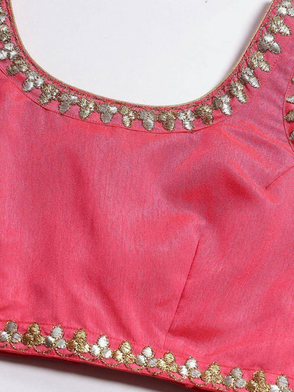Tulsi Art Grey Semi-Stitched Myntra Lehenga & Unstitched Blouse With Dupatta