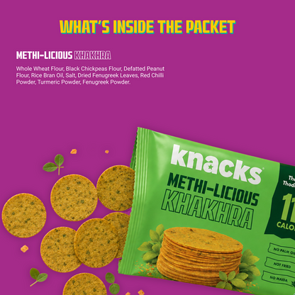 Knacks Coin Khakhra Crisps - Methi-Licious Flavour