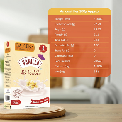 BAKERS Milk Shake Mix Powder - Vanilla Flavor
