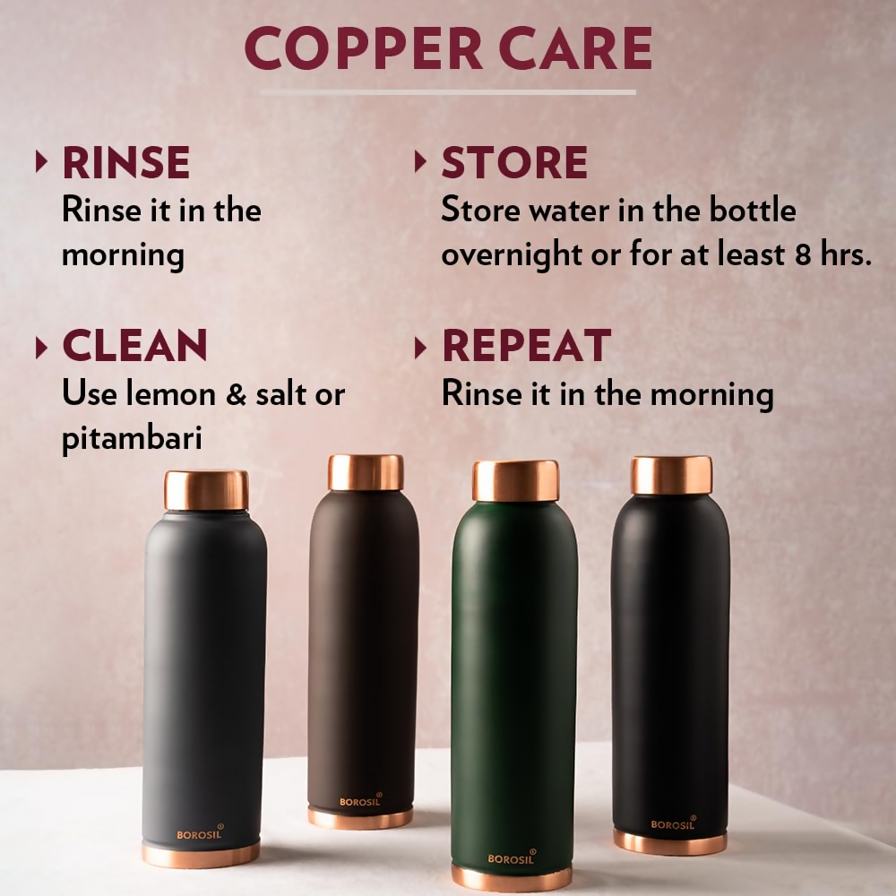 Borosil Colour Copper bottle - Brown