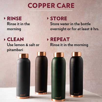 Borosil Colour Copper bottle - Brown