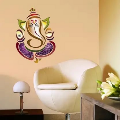 Rangoli White Glossy Vinyl Wall Sticker Premium Self-Adhesive Waterproof Decorative Wall Decal
