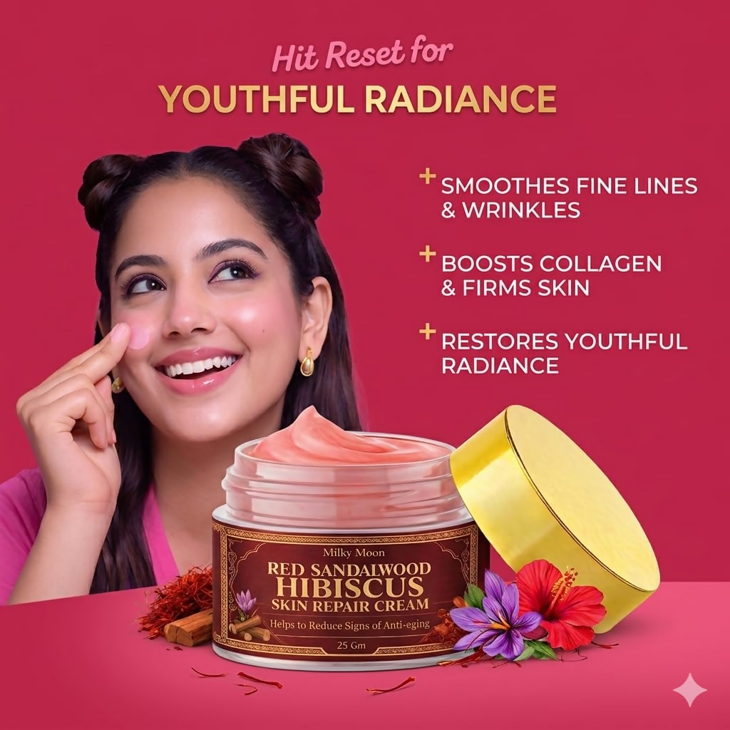 Milky Moon Red Sandalwood & Hibiscus Face Cream For Anti-Aging & Wrinkles
