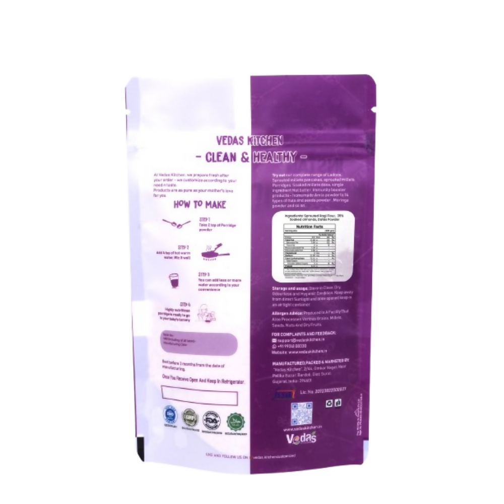 Vedas Kitchen Sprouted Ragi Almond Instant Porridge