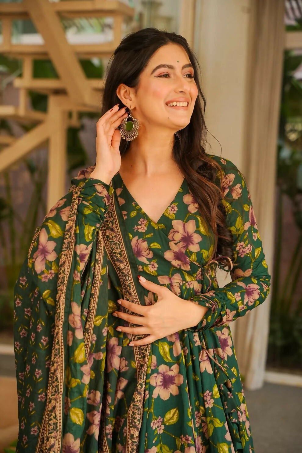 Aayaa Designer Cotton Silk Suit - Green
