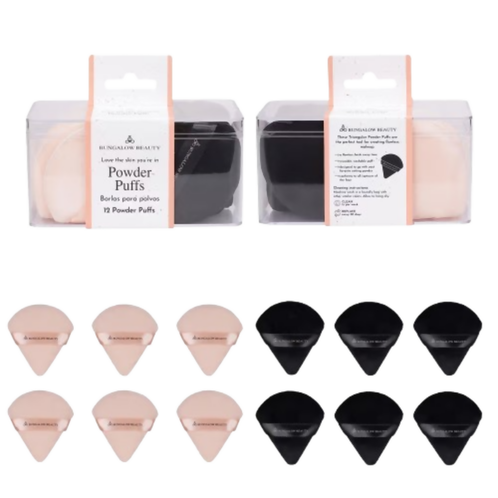 BUNGALOW BEAUTY Triangle Powder Puff Set - Pack of 12