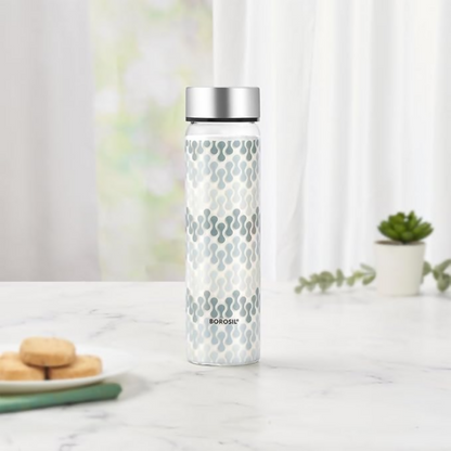 Borosil Artisan Series Wide Mouth Glass Bottle with Metal Lid - Vista