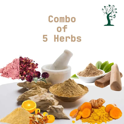 Etheric Face Pack Combo  Sandal, Rose, Orange Peel & Kasturi Turmeric Mask