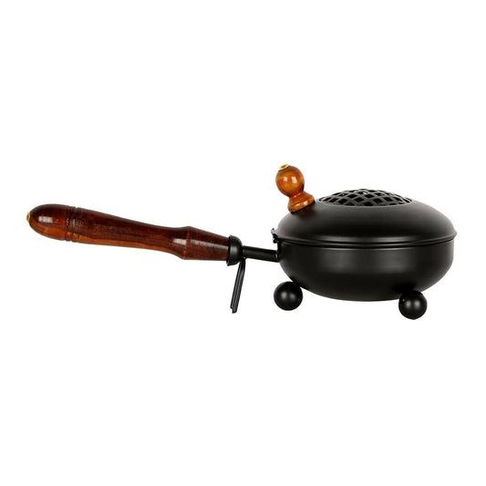 Not Available Handcrafted Metal Dhoop Dani Incense Burner - Black Color