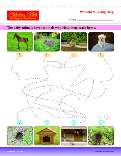 Step By Step Skills-Values And Life Skills Colorful Tearable Worksheets