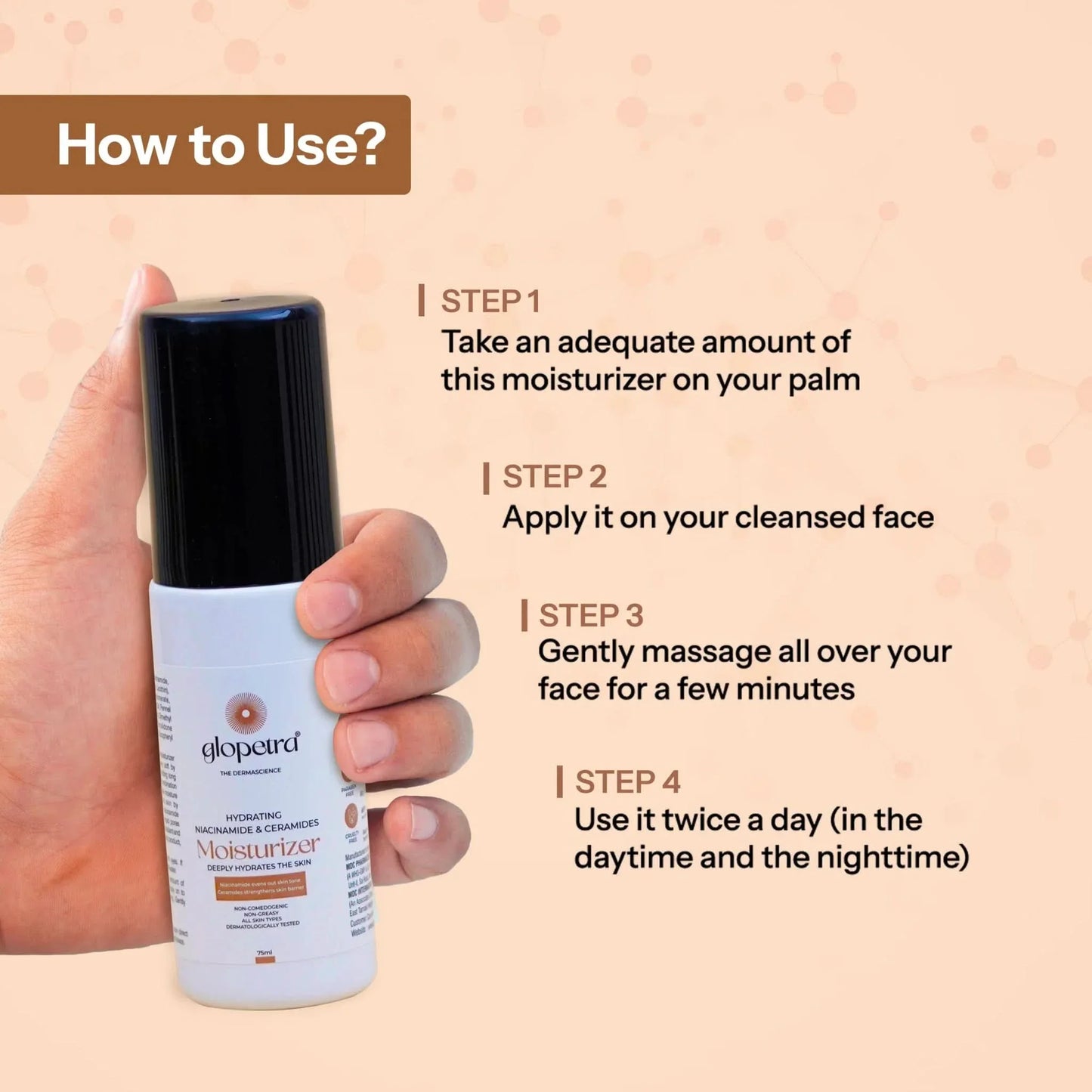Glopetra Hydrating Niacinamide & Ceramides Moisturizer Deeply Hydrates The Skin