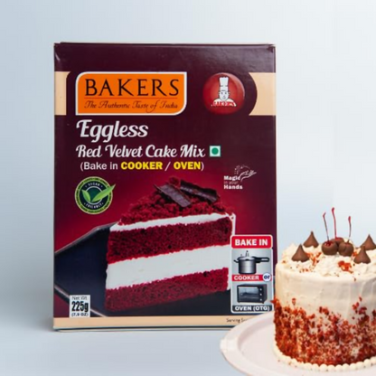 BAKERS Eggless Cake Mix - Vanilla, Choclate, Redvelvet