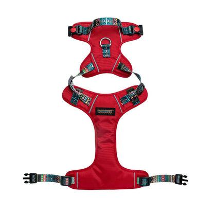 Waggety Adjustable Full Body Dog Harness - Comfortable Fit, Durable Polyester, Red